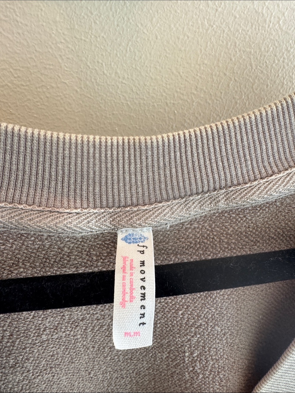 FP Movement by Free People Taupe Tie-Front V-Neck Sweatshirt - Picture 3 of 4